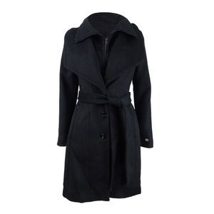 Soia & Kyo Women's Belted Single Breasted Coat - Black
